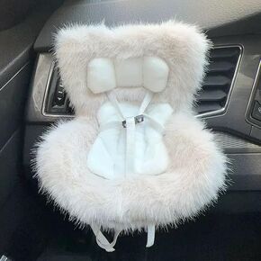 Car Seat for Dolls with Soft Furry Cushion for 10-17cm Dolls,Accessories Car Seat for Doll, Air Vent Clip and Desktop Stand,Cute and Functional Car Ornament for Doll Fans and Collectors (Pink)