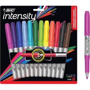 BIC Marking Permanent Marker Fashion Colors, Fine Point, Assorted, 12 Count (BICGPMAP12ASST)