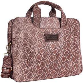 B4ROUGE Python Embossed | 16 Inch Classic Leather Slim briefcases | Laptop Messenger Bags | for Men and Women | Best Office Satchel Bag
