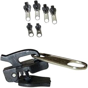 6Pcs Black Universal Instant Zipper Repair Kit Replacement Zip Slider Teeth Zippers Design Arts Pulls,Crafts and Sewing Zipper Replacement Fasteners Repair Kit