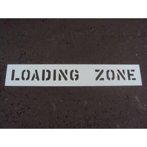 4" Loading Zone Stencil - 4 Inch Tall Letters, 1/16 Inch Thick Low Density Polyethylene Material (ldpe)