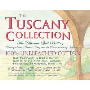 Hobbs Bonded Fibers Tuscany Unbleach Cotton Twin Batting, Natural