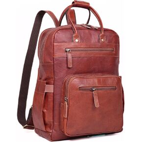 Genuine Leather Laptop Backpack for Women – Large 16 inch Designer Womens Leather Backpack Purse Professional Brown Bookbag for Work, Travel & Everyday Use