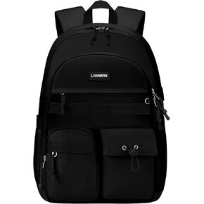 School Laptop Backpack for Girls Boys: Casual Middle High School Backpacks 15.6 Inch College Bookbag with USB Charging Port Waterproof Travel Back Pack Cute Work Book Bag for Teens Students Women Men