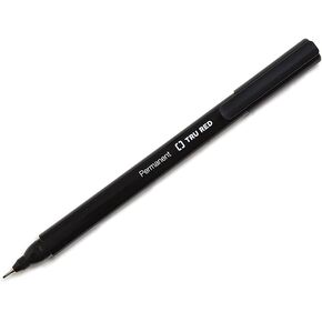 STAPLES TRU RED Permanent Markers Ultra Fine Tip Black Dozen