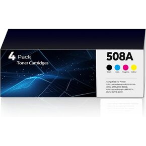 508A Toner Cartridges 4 Pack Laser Jet M553 M553dn M553n Compatible with HP 508A HP508A 508X CF360A Toner Cartridges Set(with Chip) for Color Laserjet Enterprise M553 M553dn M553n M553X M552 M577