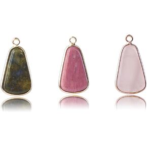 3 Pieces Natural Imperial Jasper Pendant,Gemstone Links Charms for DIY Jewelry Making Unique Gemstone Pendant for Necklaces, Bracelets, Earrings