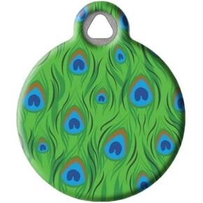 Dog Tag Art Lupine Pattern Tail Feathers - Custom Pet ID Tag for Dogs and Cats