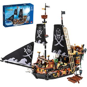 1328 Piece Pirate Ship Mini Building Kit, Creative Blocks of The Caribbean Adventure Construction Kits, Perfect Bricks Gift for Kids, Not Compatible with Major Brands