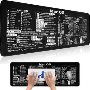 Excel Cheat Sheet Desk Pad - Mac Mouse Shortcuts Keyboard Mat 31.5 X 11.8'' Large Gaming Mousepad Excel/Word/Office/Mac OS Basic Short Cut Formulas Mats Non Slip Desktop Computer Pads for Work
