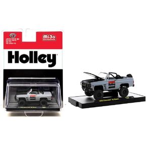 M2 Machines 1973 Chevy K5 Blazer Open Top Holley Gray with Black Hood Limited Edition to 6600 Pieces Worldwide 1/64 Diecast Model Car 31500-MJS46