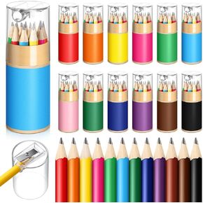 60 Sets Small Pencils Bulk 2 HB Mini Half Golf Pencils with Sharpener 3.5 Inch Cute Colorful Pre-sharpened Short Pencil for Kid Children Classroom Back to School Graduation Gift Supplies