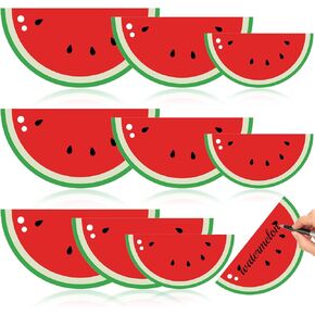 Fuutreo 60 Pcs Watermelon Cutouts Set Summer Watermelon Bulletin Board Decor DIY Shaped Fruit Party Paper Cutout Wall Theme Event Supplies