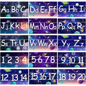 Chiisong 15 Pcs Alphabet Line Bulletin Board Set 26 Upper & Lower Case Letters Plus 0-20 Numbers Border ABC Alphabet Classroom Decoration for Preschool Kindergarten Classroom Wall Decor (Bee)