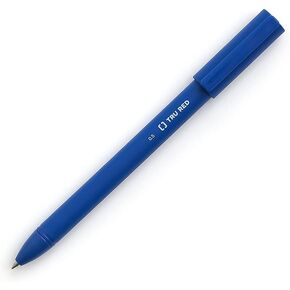 STAPLES TRU RED Quick Dry Gel Pens Fine Point 0.5mm Blue Dozen