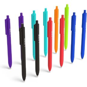 TRU RED Staples Retractable Quick Dry Gel Pens, Fine Point, 0.5mm, Assorted, 24/Carton (TR54491-CCVS)