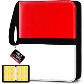 Trading Card Binder 1080 Pockets Card Binder with 60 Removable Sleeves 9 Pockets Trading Card Binder Zip Card Collection Binder Album Suitable for Baseball Sports Cards and Game Cards (Modern)
