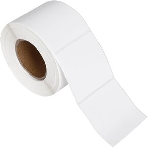 3" x 3" White Square Thermal Label Stickers - Self-Adhesive Square Direct Thermal Sticker Labels 500 Labels/ 1 Roll
