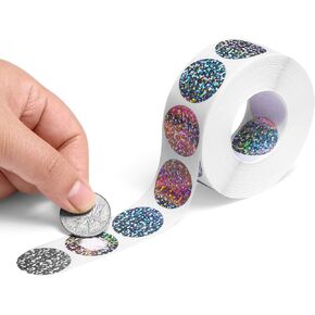 Holographic Scratch Off Sticker 1inch Round Scratch Off Label 1000pcs/roll