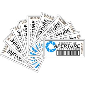 Asset Tag - Property of Aperture Labs (Secret Research Laboratory) - 10 Pack - 50*20 mm