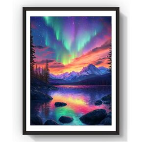 FILIGE 5D Diamond Art Kits for Adults 12x16inch Square Full Drill DIY Flower Landscape Gem Art Paint Crafts Home Wall Decor Holiday Gift for Beginners(Dreamy Aurora)