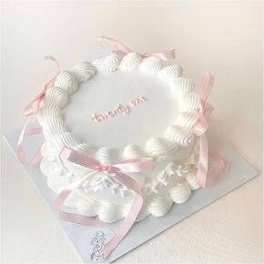50pcs Pink Bows Cake Topper for Party Decorations Satin Ribbon Twist Bow for coquette Birthday Bridal Baby Girls Shower Wedding Crafts and Gift Wrapping Decor (5 x 7 Inches)