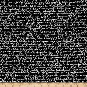 Timeless Treasures You Are My Sunshine Script Black, Fabric by the Yard