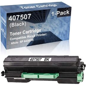 1-Pack Compatible High Capacity SP 6430DN Printer Toner Cartridge Replacement for Ricoh 407507 Toner Cartridge (Black)