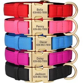 PET ARTIST Custom Dog Collar with Name, Soft Neoprene Padded Waterproof Personalized Dog Collars with Quick Release Metal Buckle, Adjustable Lightweight Nylon Pet Collar for Large Dogs