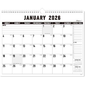 2026 Wall Calendar - 2026 Calendar, 15" x 11.5" January.2026 - December.2026, 2026 wall calendar 12 month, Win-Wire Binding + Hanging Hook + Thick Paper + Julian Dates - Classic