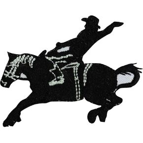 Cowboy patch, horse riding patch, rodeo patch, groovy patch Embroidered Iron on Sew on Patch Badge for Clothes etc. 8x6cm