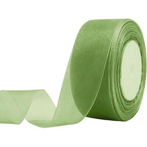 1-1/2 Inch 50 Yards/Roll Sheer Organza Ribbon for Gift Wrapping, Party Decoration,Christmas Tree Crafts Handmade Bows Wreaths Decoration (Purple)