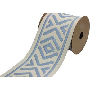 3.8 Yards Spool 3.9" Geometric Drapery Trim Jacquard Ribbon for Your Drapes Curtains Drapery Banding Trim Tape V3 207