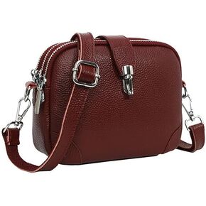 Genuine Leather Crossbody Bag for Women Little Shoulder Bag Purse with Adjustable Strap