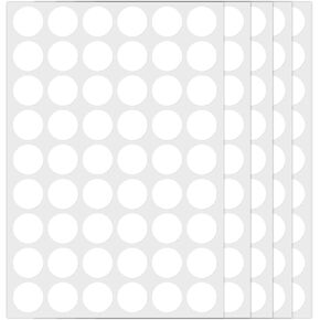 1440 Pcs White Circle Dot Stickers, 15 Sheets 15mm/0.59inch Round Stickers Labels (1440Pcs - 0.59inch)