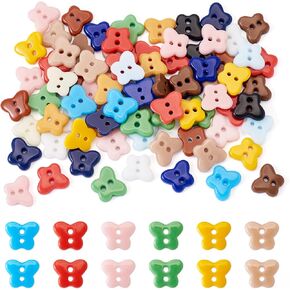 80 Pcs Buttons for Crafts, Sewing Buttons Triangle Porcelain Buttons 2 Holes Buttons for Sewing DIY Crafts Manual Button Painting,DIY Handmade Doll Ornaments Christmas Party Gifts