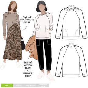 Style Arc Sewing Pattern - Preston Knit Sweater (Sizes 04-16)