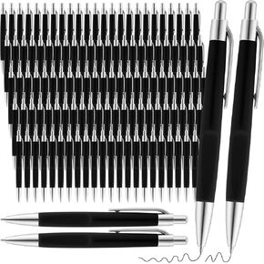 120 Pieces Retractable Ballpoint Pens Black Ink Click Pens Bulk 0.7mm Medium Point No Bleed Stationery for School Office Note Taking Journal Teacher Student Supply Gifts(Black)