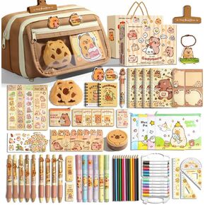 Capybara Stationery Set Cute Pencil Case Pouch Gifts For Girls Boys Kid Large Capacity Kawaii Capibara Organizer Office School Supplies
