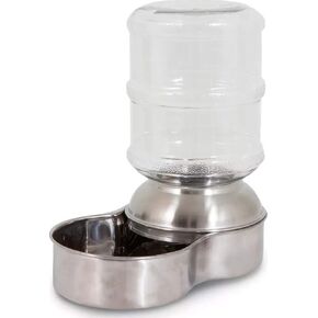 Petmate Stainless Steel Replendish Waterer, Small (24345S), 128 Ounces, Stainless