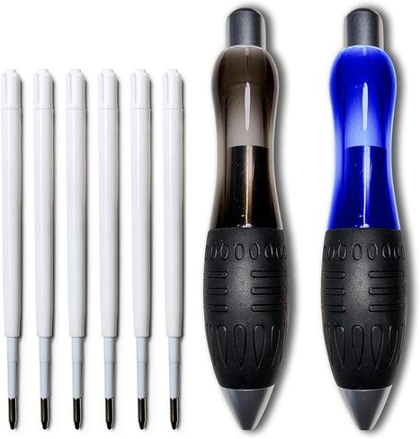 𝟯 𝗼𝘇 الدهون 𝐇𝐞𝐚𝐯𝐲 𝐖𝐞𝐢𝐠𝐡𝐭𝐞𝐝 الأقلام لتهاب التهاب المفاصل باركنسون الهزات الرسغيية قبضة واسعة ، برميل سميك ، سهلة الاحتفاظ باللون الأزرق الأسود (2 أقلام + 3 عوائد أسود 3 أزرق) in Kuwait