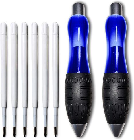 𝟯 𝗼𝘇 Fat 𝐇𝐞𝐚𝐯𝐲 𝐖𝐞𝐢𝐠𝐡𝐭𝐞𝐝 Pens for Arthritis Parkinson's Carpal Tunnel Tremors Wide Grip, Thick Barrel, Easy to Hold Black Blue (2 Pens + 3 Blue 3 Black Refills) in Saudi Arabia