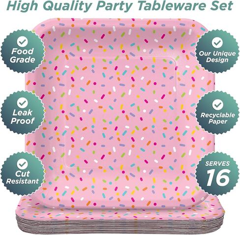 HOME & HOOPLA Retro Party Supplies - Roller Skate Shaped Paper Dessert Plates for 16 Guests in Saudi Arabia