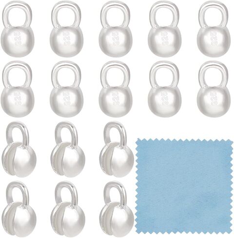 Benecreat 20pcs 925 sterling Silver Cover Cover Beads ، 5.5x3mm mount Bead Tips Calotte Weads ، Clamshell Knot Cover for Jewelry Making Diy Crafts ، Hole: 1.6mm: in Saudi Arabia