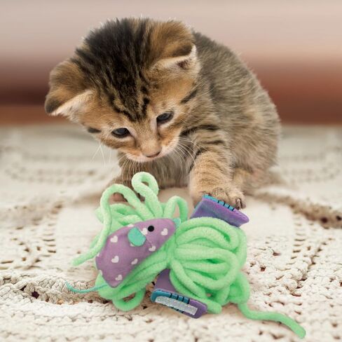 KONG Active Cat Toys – 2 Pack – Durable Interactive Cat Toy Set for Indoor Cats – Promotes Exercise, Hunting Instinct & Play (Scrunchie/Pull-A-Partz Yarnz) in Saudi Arabia