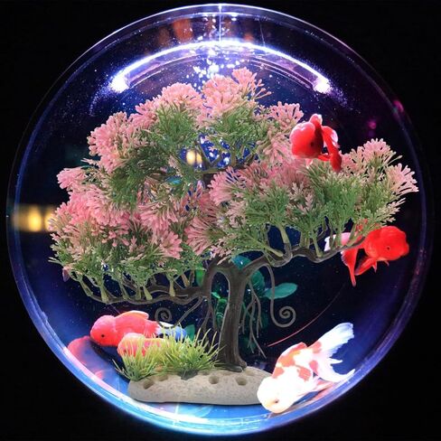 زخرفة نباتات Nolitoy Aquarium Plastic Plants ، وترفيه شجرة بونساي الاصطناعية الملحقات لـ Betta Fish Goldfish in Kuwait