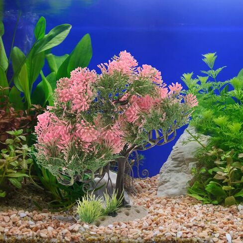زخرفة نباتات Nolitoy Aquarium Plastic Plants ، وترفيه شجرة بونساي الاصطناعية الملحقات لـ Betta Fish Goldfish in Kuwait