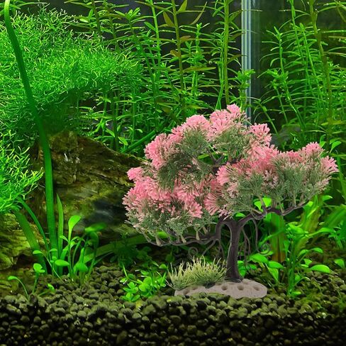 زخرفة نباتات Nolitoy Aquarium Plastic Plants ، وترفيه شجرة بونساي الاصطناعية الملحقات لـ Betta Fish Goldfish in Kuwait