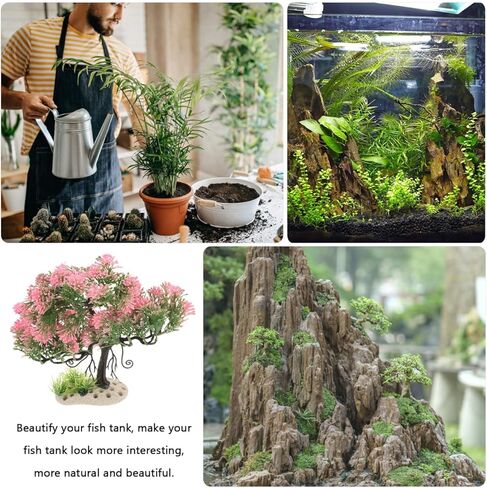 زخرفة نباتات Nolitoy Aquarium Plastic Plants ، وترفيه شجرة بونساي الاصطناعية الملحقات لـ Betta Fish Goldfish in Kuwait