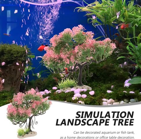 زخرفة نباتات Nolitoy Aquarium Plastic Plants ، وترفيه شجرة بونساي الاصطناعية الملحقات لـ Betta Fish Goldfish in Kuwait